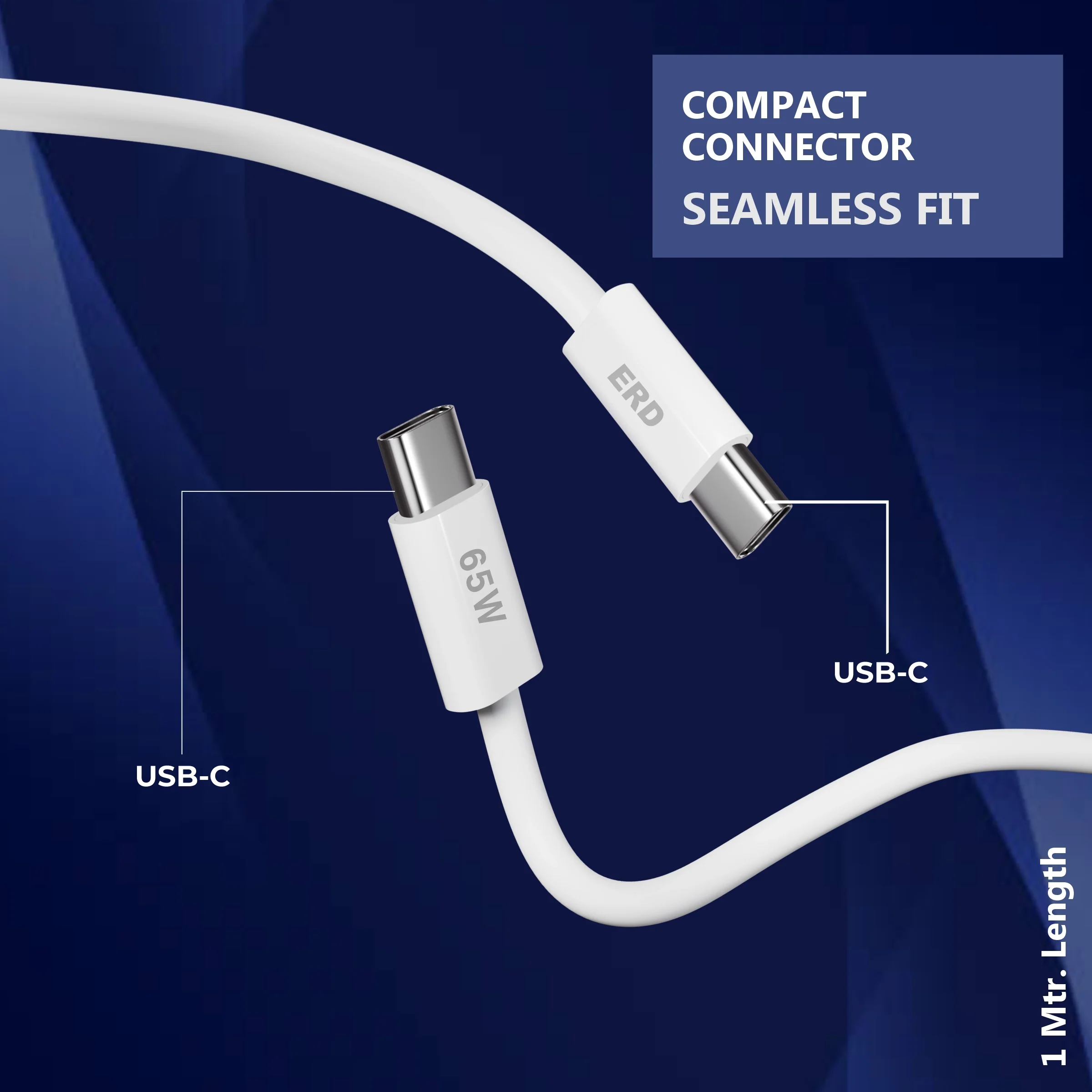 ERD UC-380 USB-C TO C Solid Casing Data Cable, 65W - Image 3