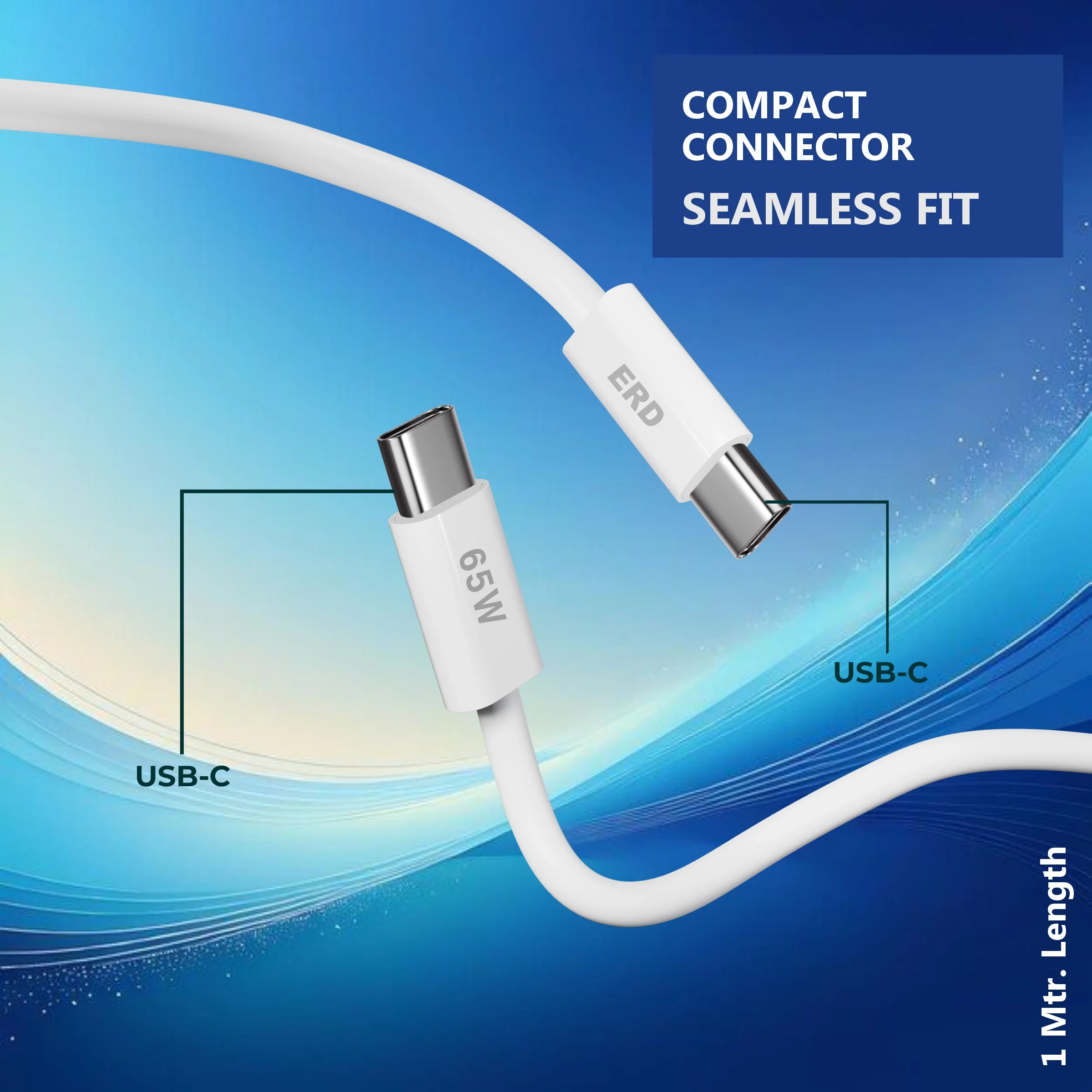 ERD UC-381 USB-C TO C Solid Casing Data Cable, 2 Meter, 65W - Image 3