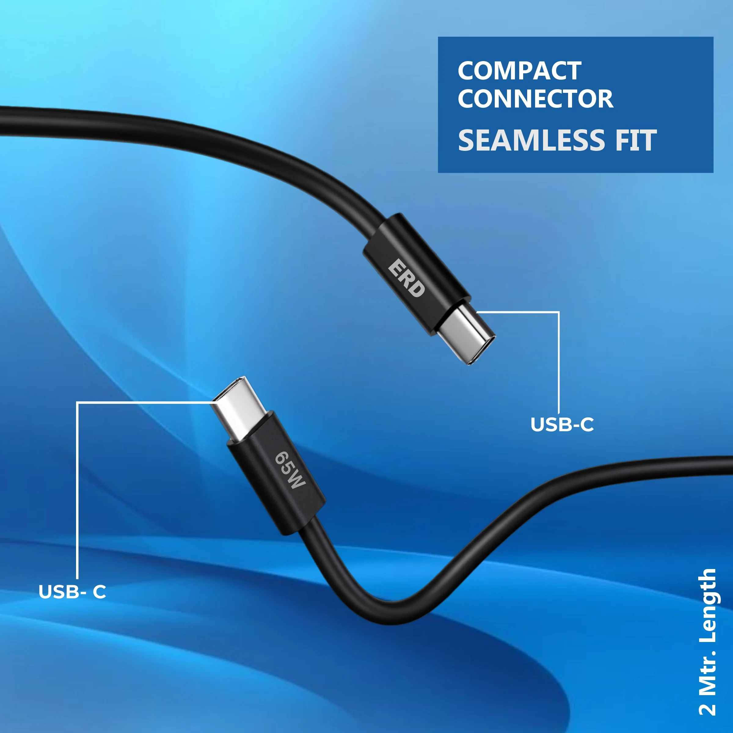 ERD UC-382 USB-C TO C Solid Casing Data Cable, 65W - Image 3
