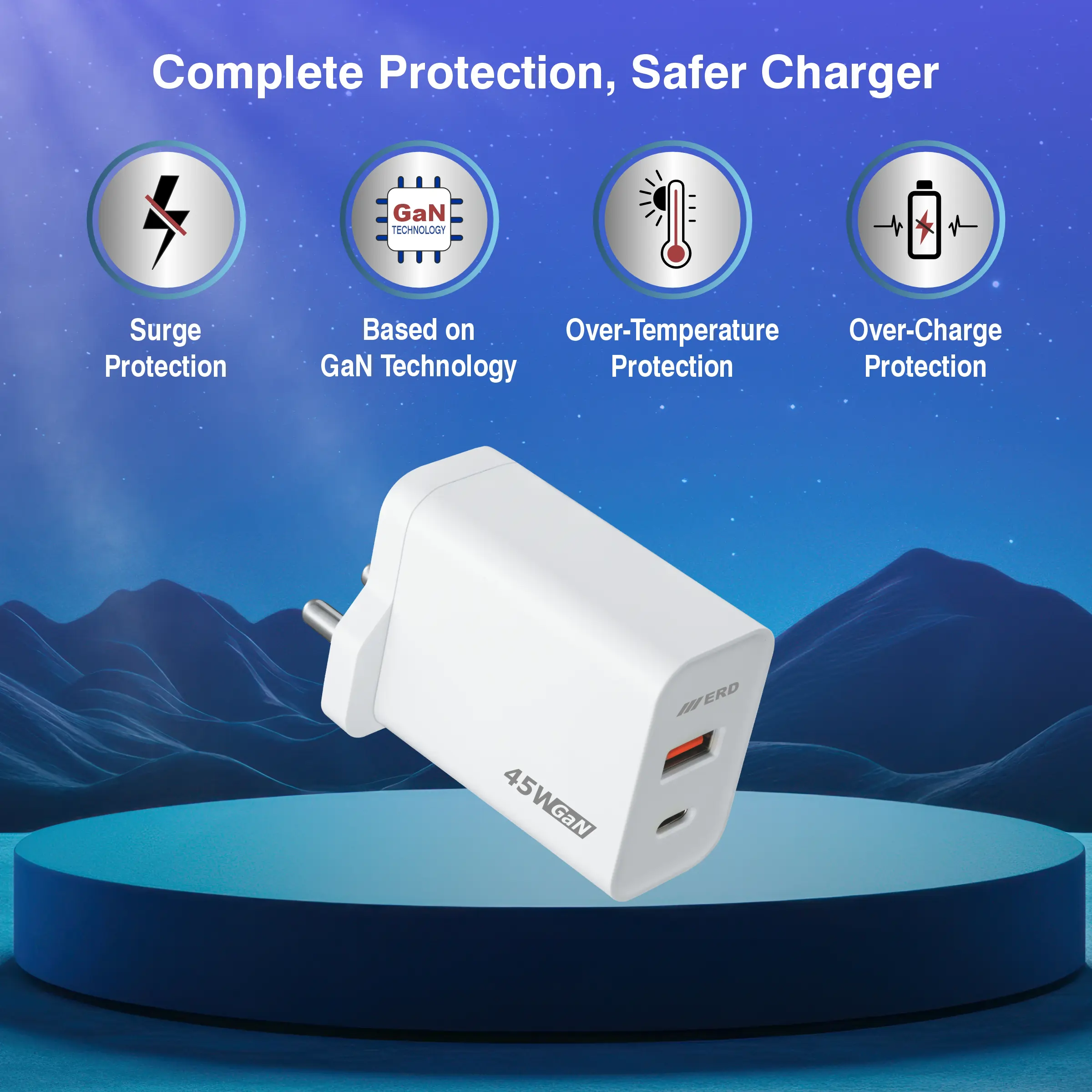 ERD TC-145 USB A/C GaN Charger, 45W - Image 3