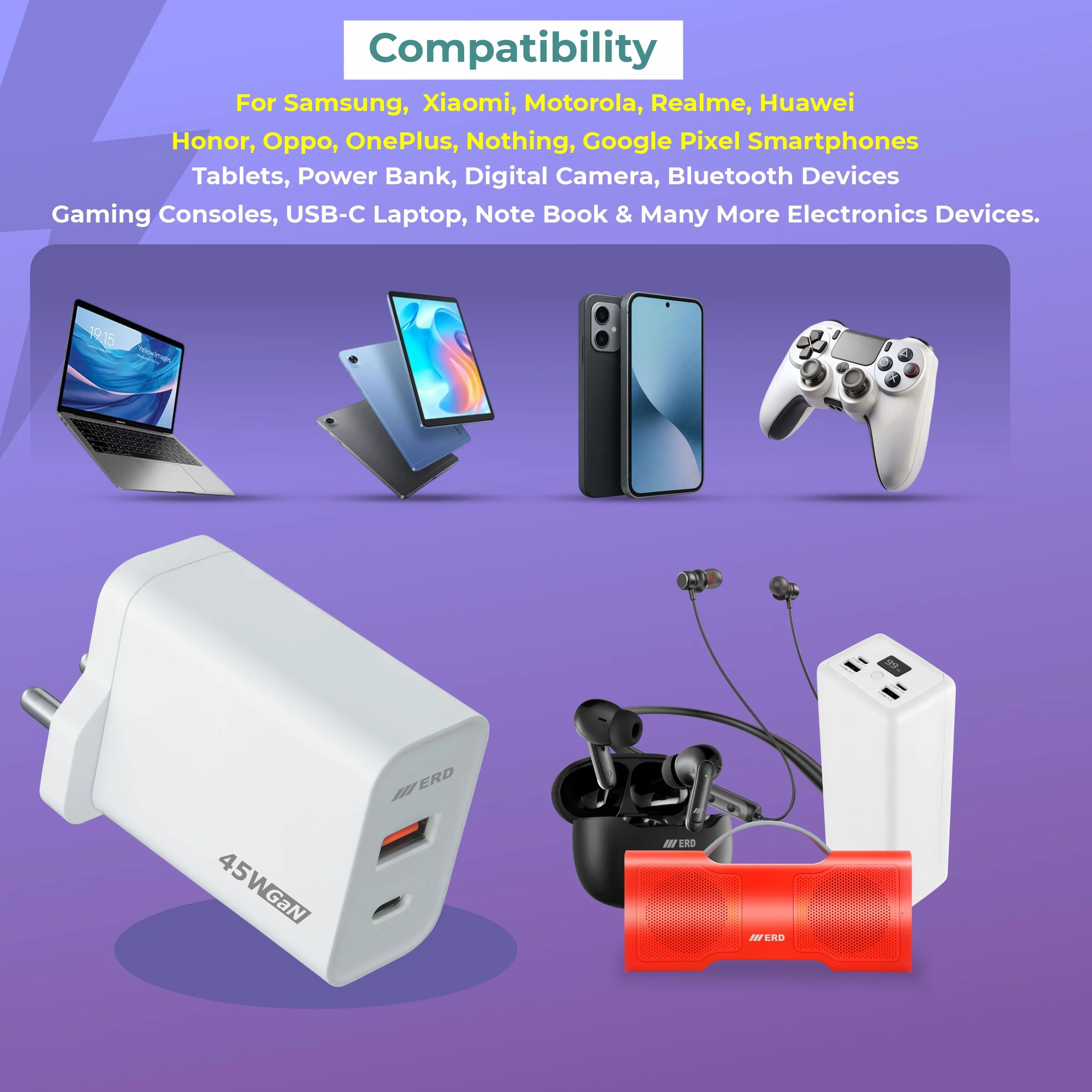 ERD TC-145 USB A/C GaN Charger, 45W - Image 5