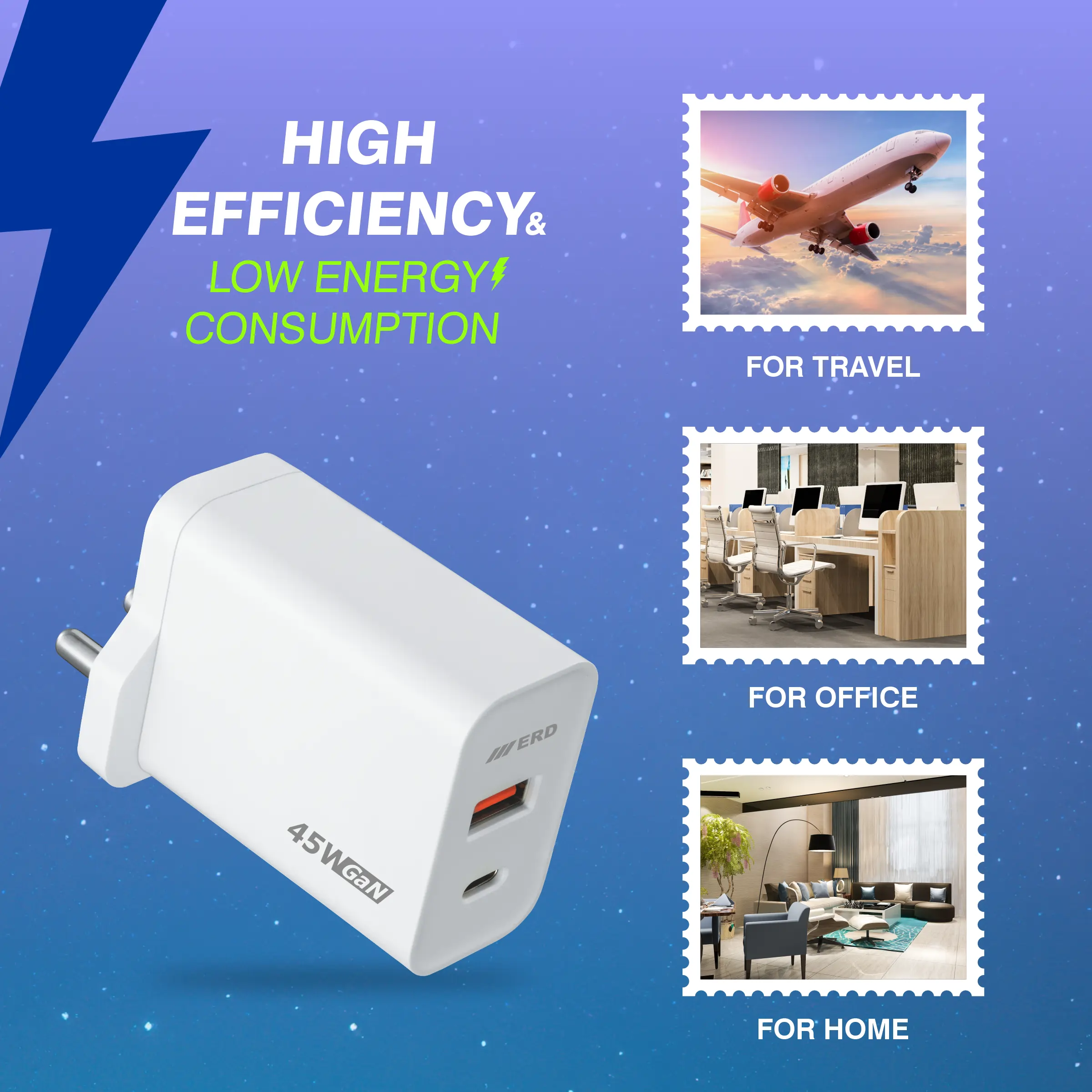 ERD TC-145 USB A/C GaN Charger, 45W - Image 6
